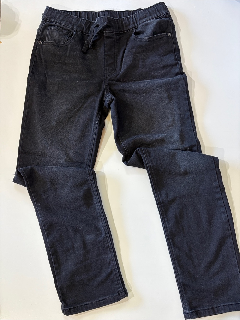 Kids Black Stretch Drawstring Jeans - Comfortable Everyday Fit